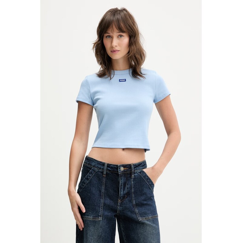 HUGO Blue tričko dámské bavlněné s elastanem Baby Tee_B 112637975
