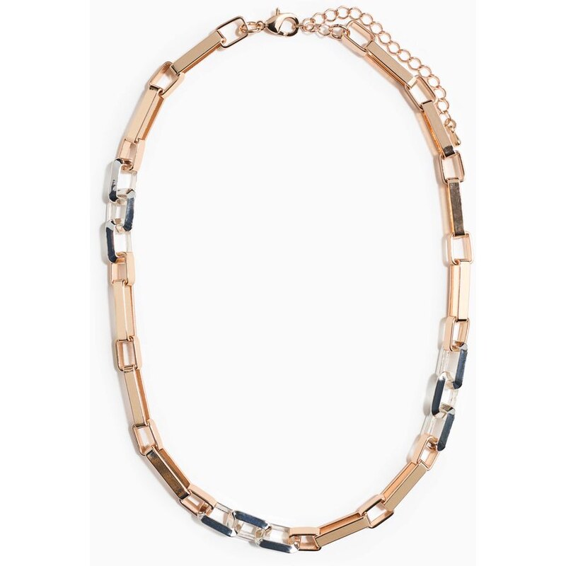H&M - Dvoubarevný řetízkový náhrdelník - zlatá 112638334