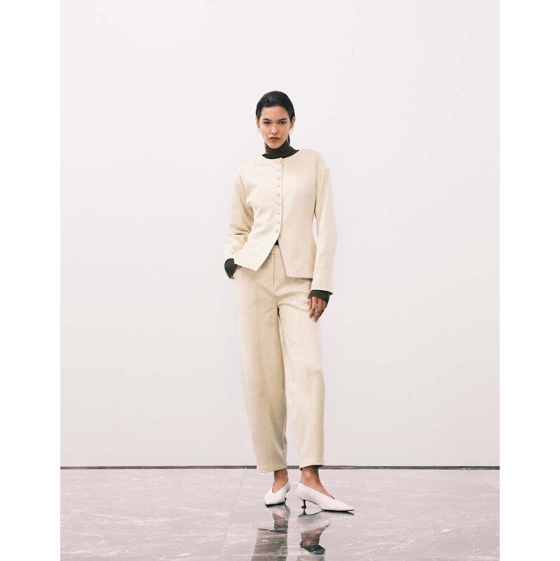 4th & Reckless faux suede seam front detail balloon leg trousers co 112639972