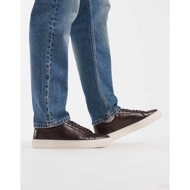 ASOS DESIGN trainers in brown leather