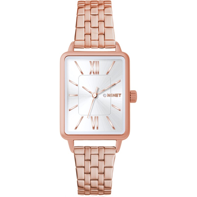 MINET Rosegold dámské hodinky SIENA se rosegold ocelovým