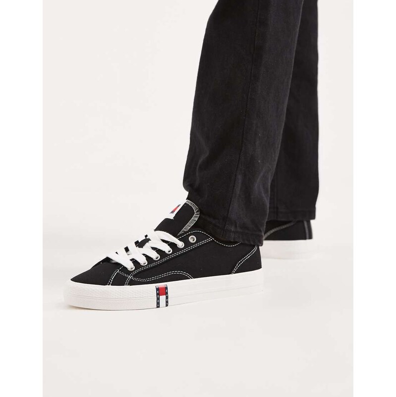 Tommy Jeans archive y2k canvas trainers in black