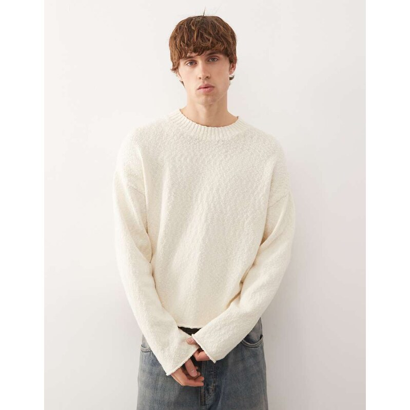 Weekday relaxed knit jumper in white