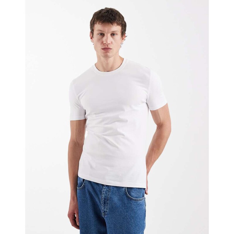 New Look muscle fit t-shirt in white