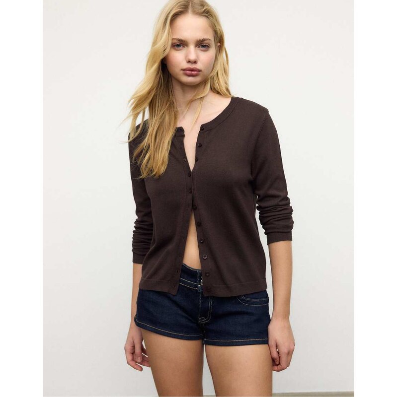 Stradivarius Knit cardigan in brown 112640167