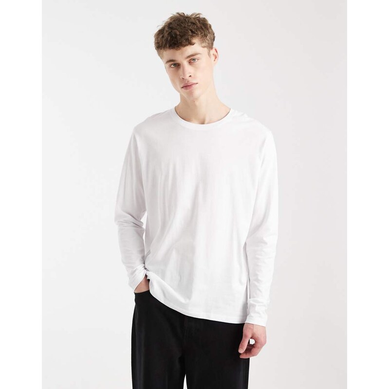 Jack & Jones long sleeve t-shirt in white