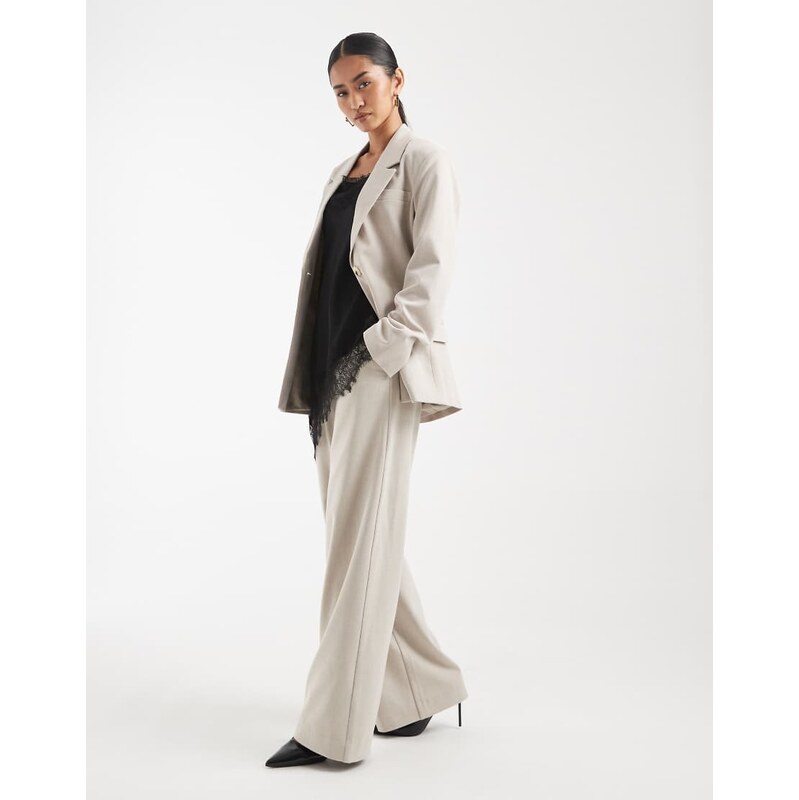 Object wide leg tailored trouser co-ord in humus-Neutral 115520209