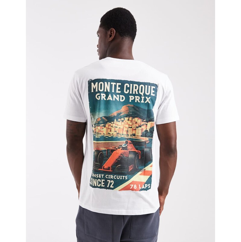Brave Soul short sleeve racing graphic t-shirt in white