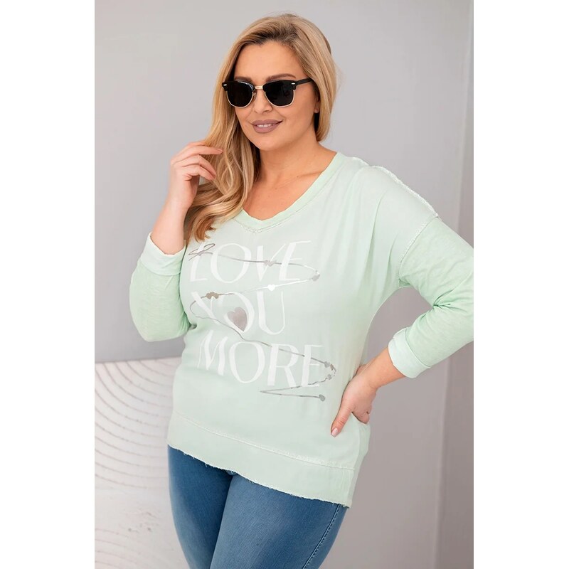 Kesi Włoski Dámská blůza Plus Size s potiskem Love You More