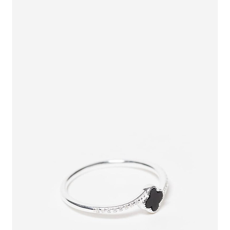 Kingsley Ryan clover ring in black and silver 115519983