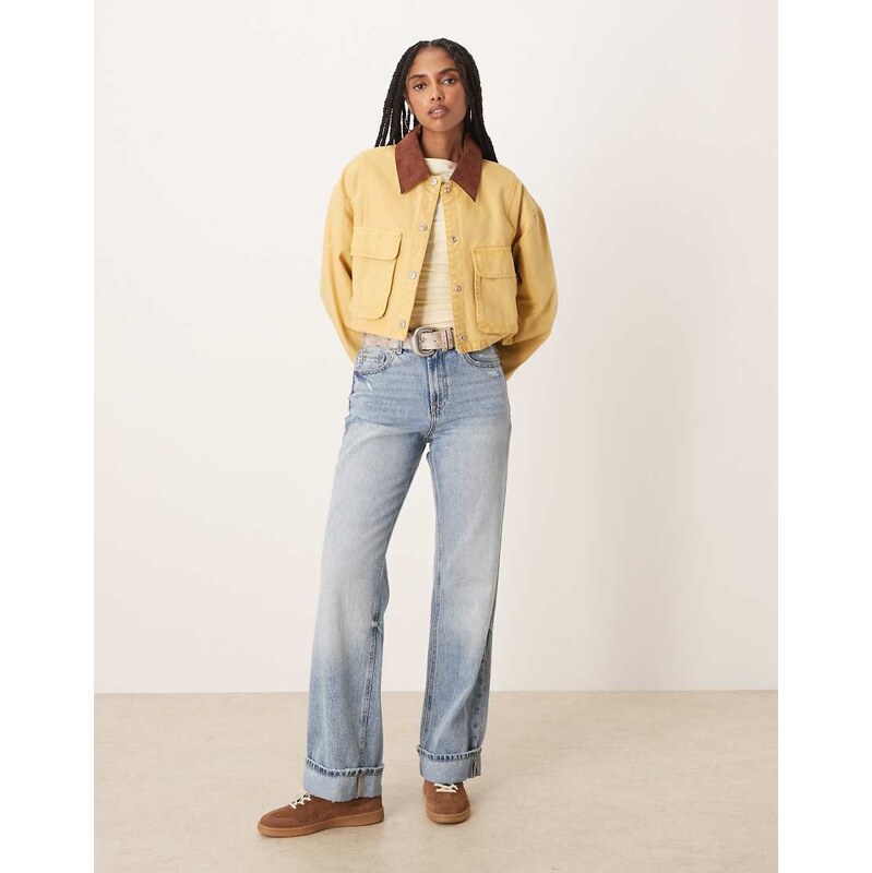 Free People martha workwear jacket in Rattan beige-Neutral
