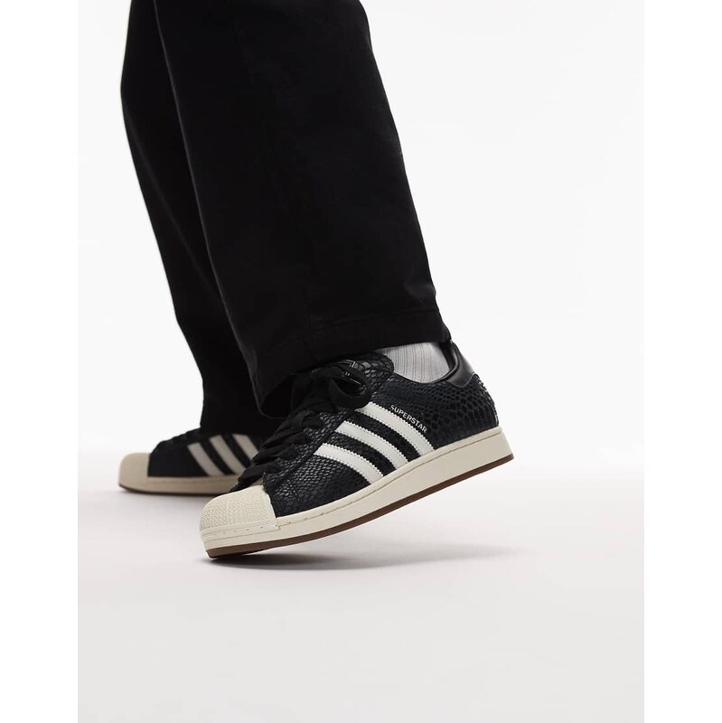 adidas Originals Superstar II trainers in black croc print