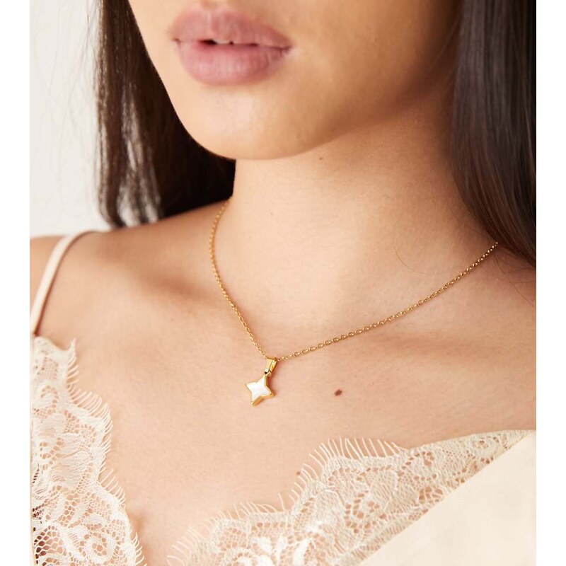 Lost Souls Star pendant necklace with shell in 18K gold plated 112653844