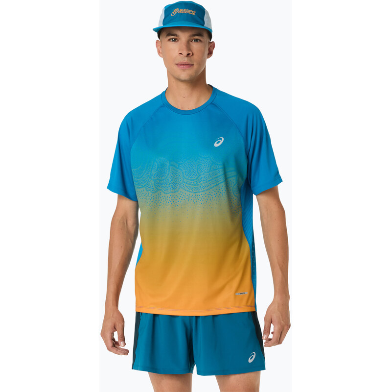Pánské běžecké tričko ASICS Road Fade SS Aegean Blue/Yamabuki