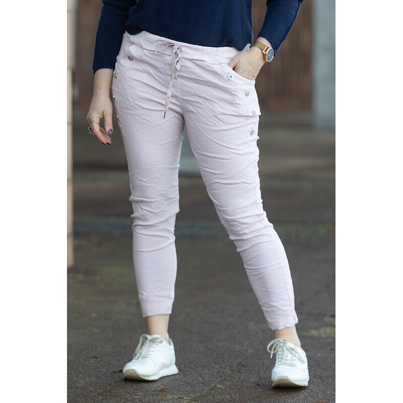 Italy fashion Pružné kalhoty LOKI Barva: Světle růžová, Velikost: UNI: 112638230