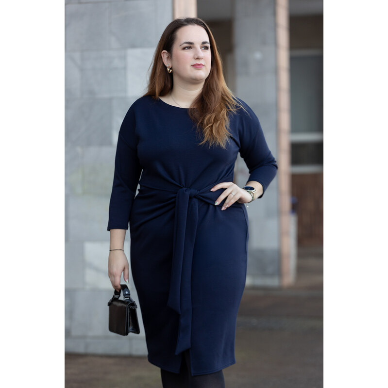 Natalien Elegantní šaty EMILIA Barva: Tmavě modrá, Velikost: 38 112652853