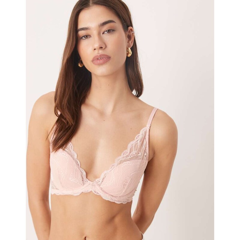Calvin Klein Sensual Stretch lightly lined plunge lace bra in