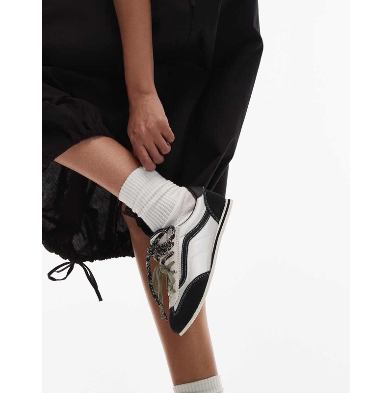 Vans Super Lowpro satin trainers in black and silver