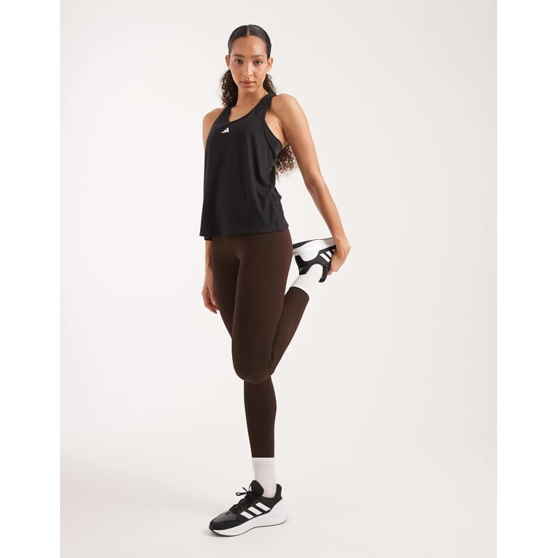 adidas performance ribbed leggings in brown