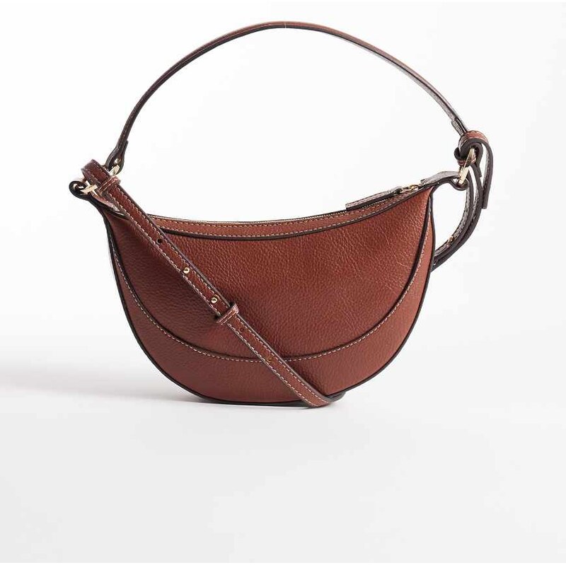 Mango classic half moon cross body bag in tan-Brown 112653886