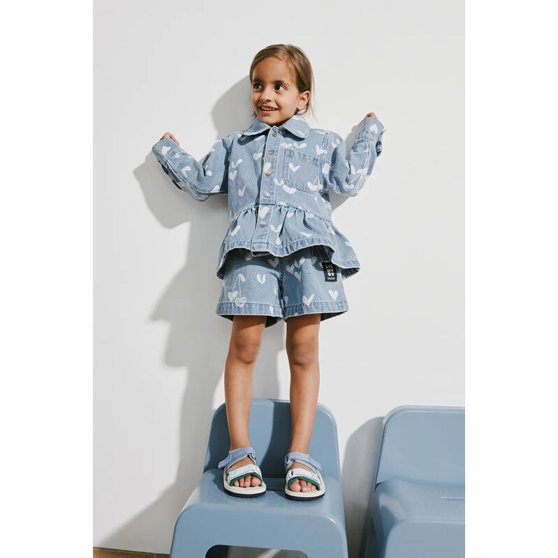 Dětská riflová bunda Liewood Kenza Printed Denim Overshirt 112692241