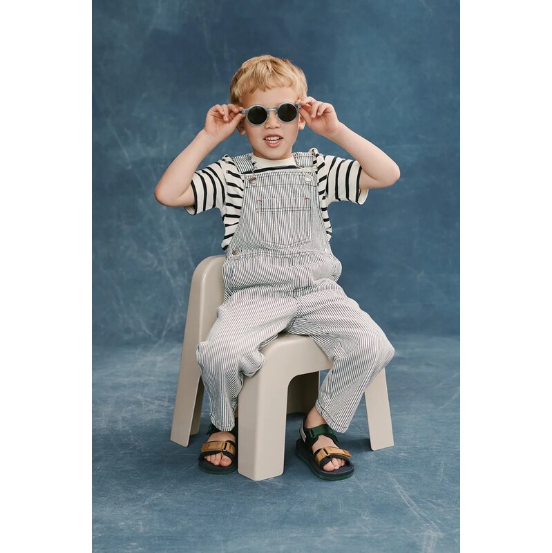 Liewood Dětské rifle Liewood Delani Stripe Denim Dungarees