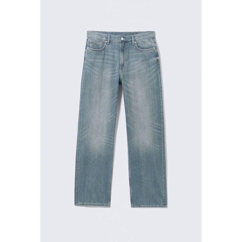H&M - Galaxy Džíny Se Středním Pasem, Volný Rovný Unisex Střih - modrá 112227047