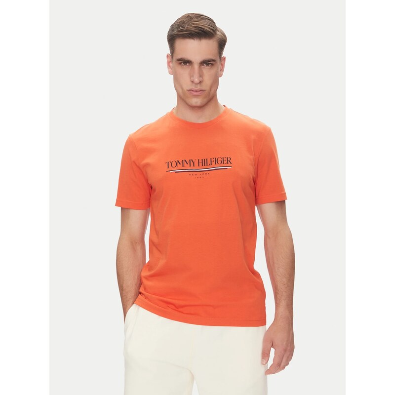 Tommy Hilfiger pánské oranžové tričko