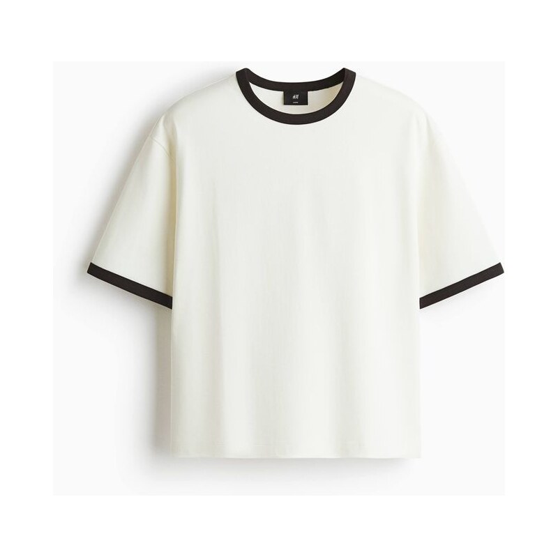 H&M - Tričko styl boxy Loose Fit - Bílá