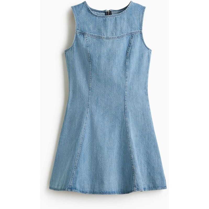 H&M - Džínové šatys rozšířenou sukní - Denim Blue