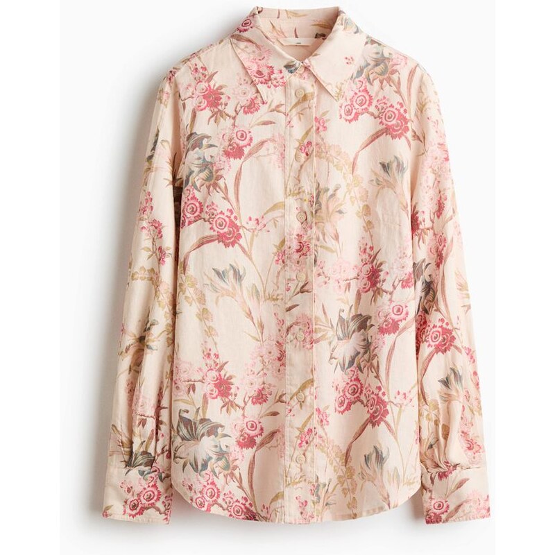 H&M - Lněná košile - béžová 112655143