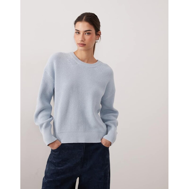 JJXX crew neck ribbed jumper in light blue 115520662