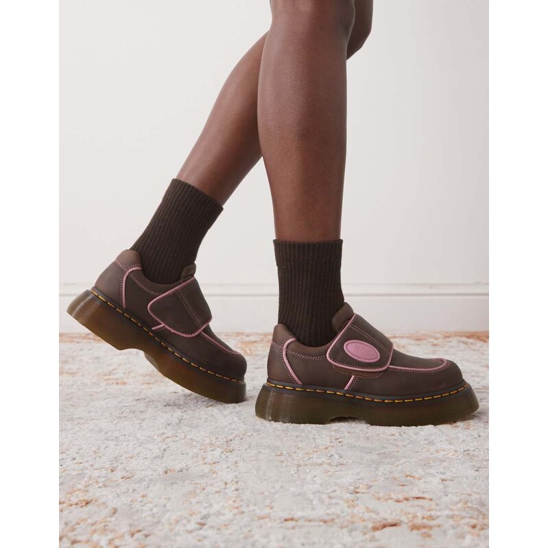 Dr Martens Buzz contrast trim shoe in dark brown 112794153