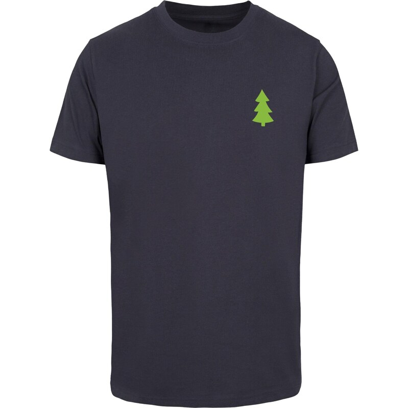 Merchcode Tričko Christmas Vibes námořnická modř / světle zelená