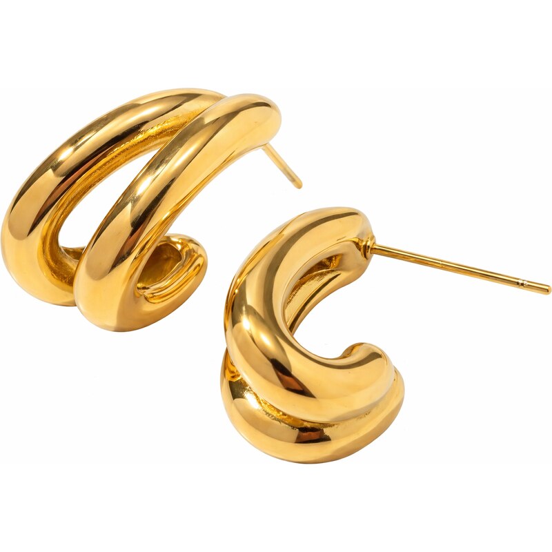 ELENYS Twist Gold – pozlacené náušnice 18K žluté zlato 108610576
