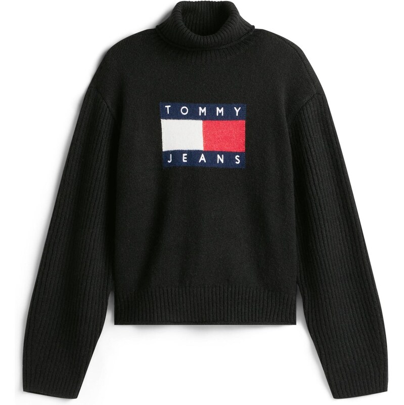 Tommy Jeans Svetr námořnická modř / červená / černá / bílá