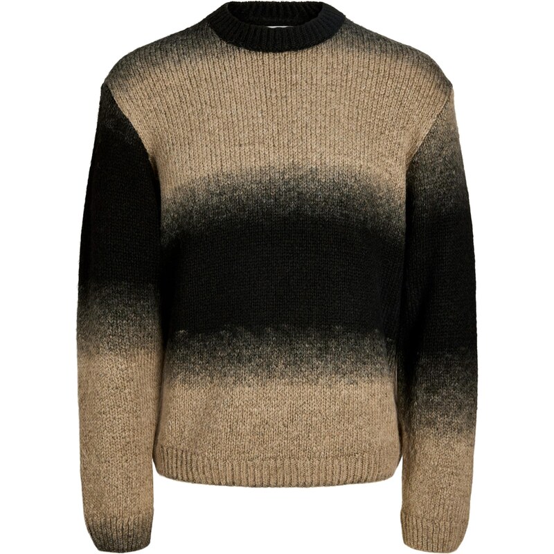 Jack & Jones Plus Svetr JCOFADE béžová / cappuccino / šedá /