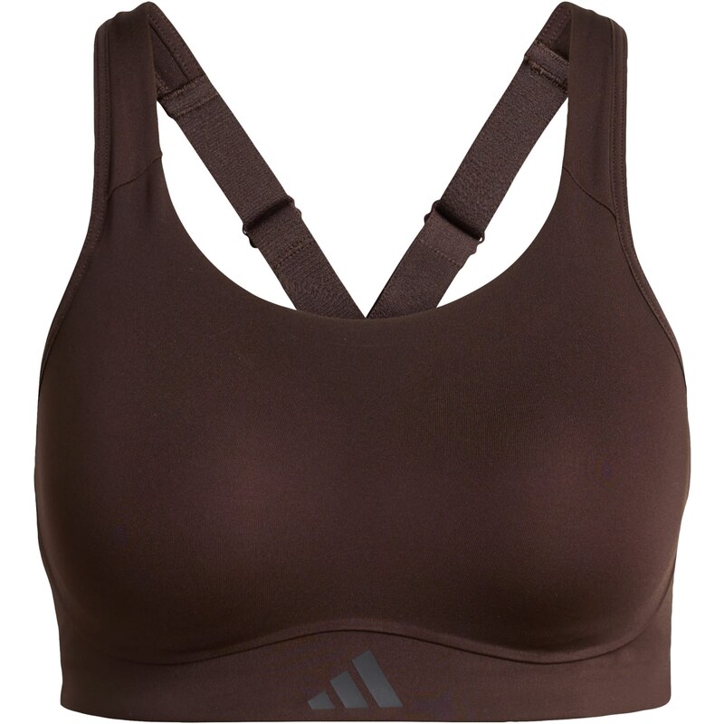 ADIDAS PERFORMANCE Sportovní podprsenka Optime čokoládová / tmavě šedá 112659626