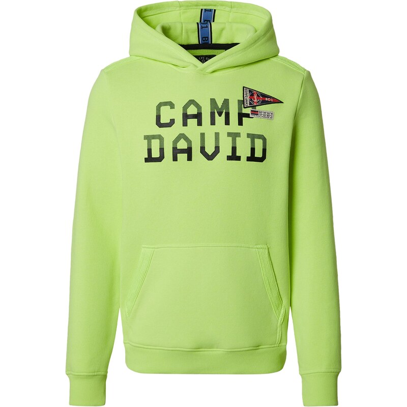 CAMP DAVID Mikina svítivě zelená / černá