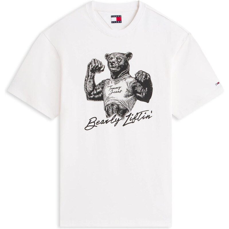 Tommy Jeans Tričko BEAR červená / černá / bílá