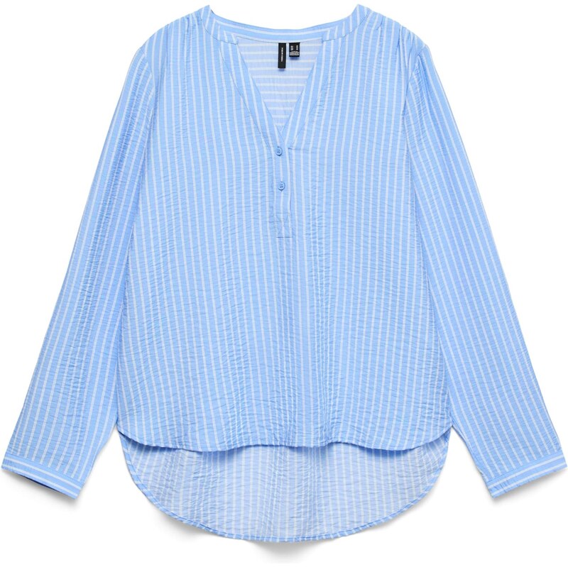 VERO MODA Halenka VMKaja světlemodrá / bílá
