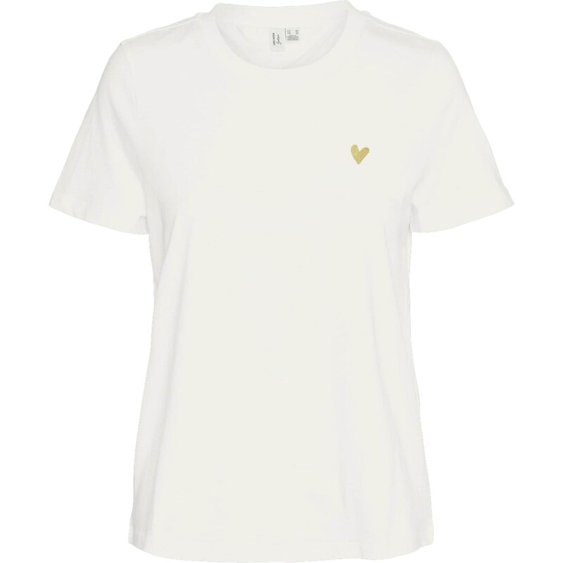 VERO MODA Tričko VMVIVA zlatá / bílá