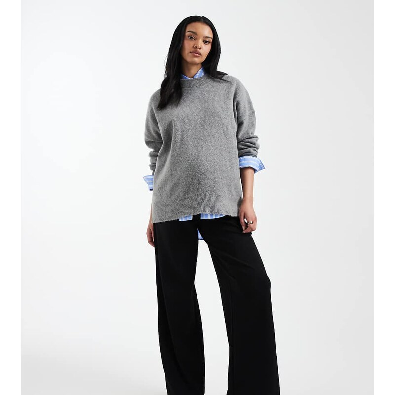 Mama.licious Mamalicious Maternity over the bump wide leg jersey