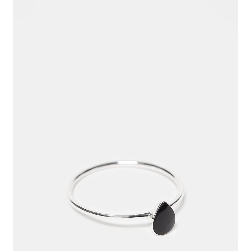Kingsley Ryan black gemstone ring in silver 115588196