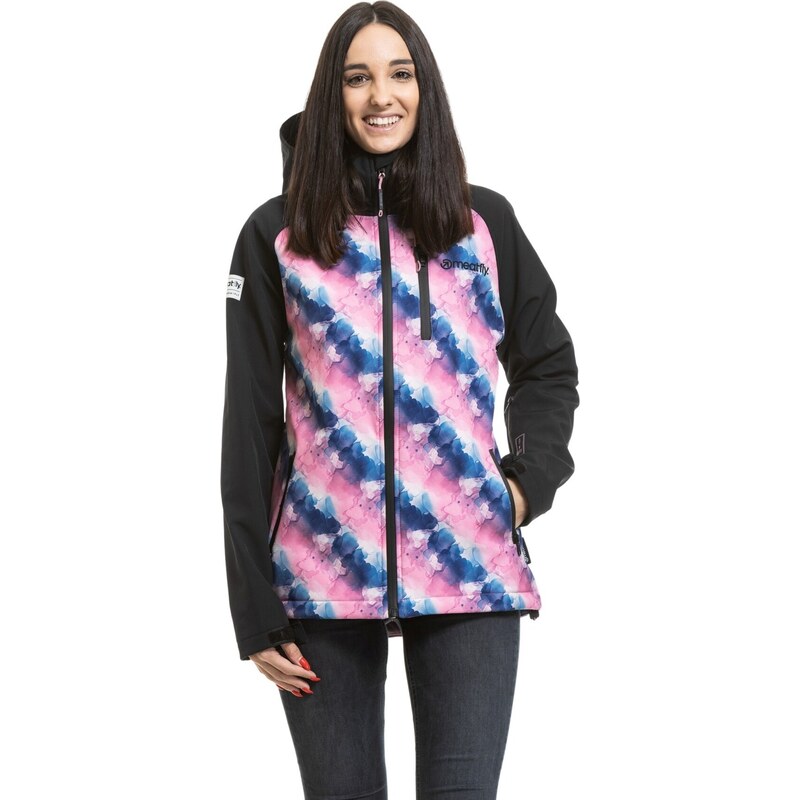 Meatfly dámská softshell bunda Zaja Black / Bubbles | Černá