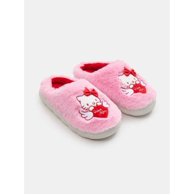 Sinsay - Pantofle s umělou kožešinou Hello Kitty - pastelová růžová 111142954