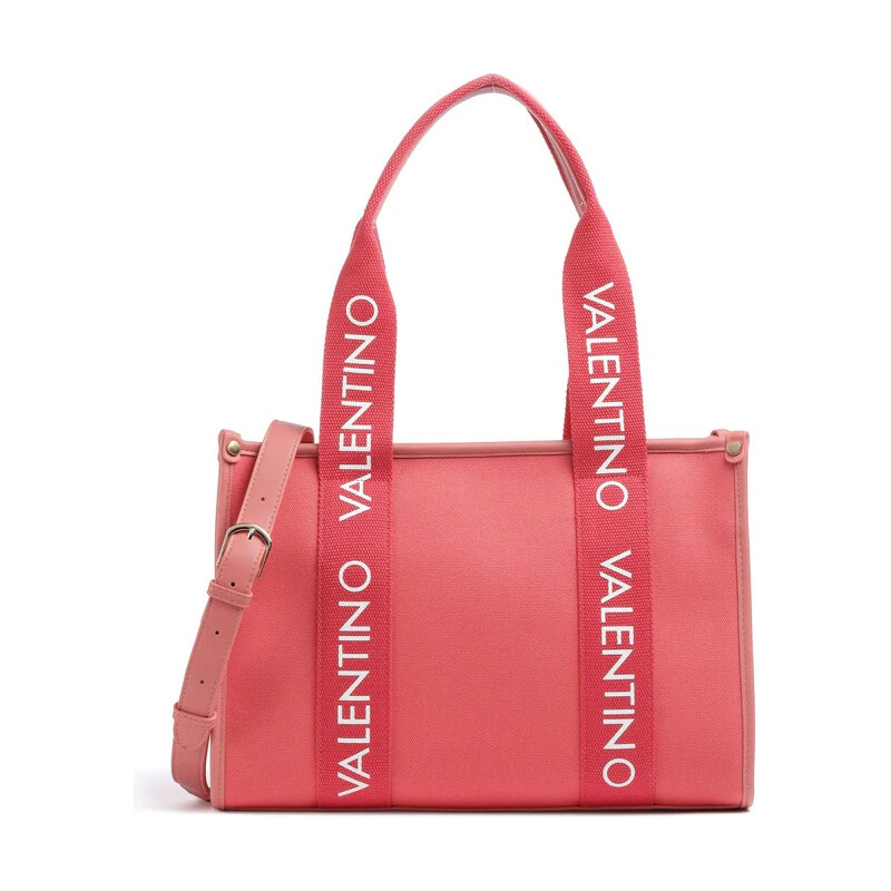Valentino bags plátěná taška přes rameno červená
