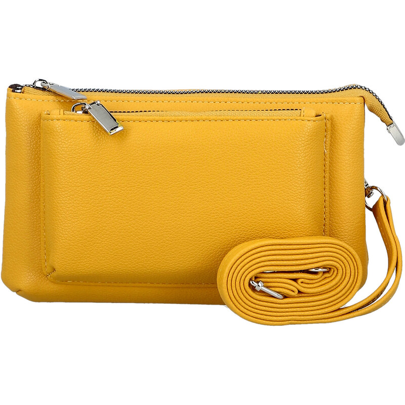 Amalia Trendy dámská koženková crossbody kabelka Aksila, žlutá 112675739