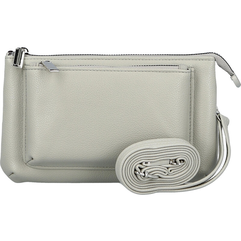 Amalia Trendy dámská koženková crossbody kabelka Aksila, světle šedá 112675879