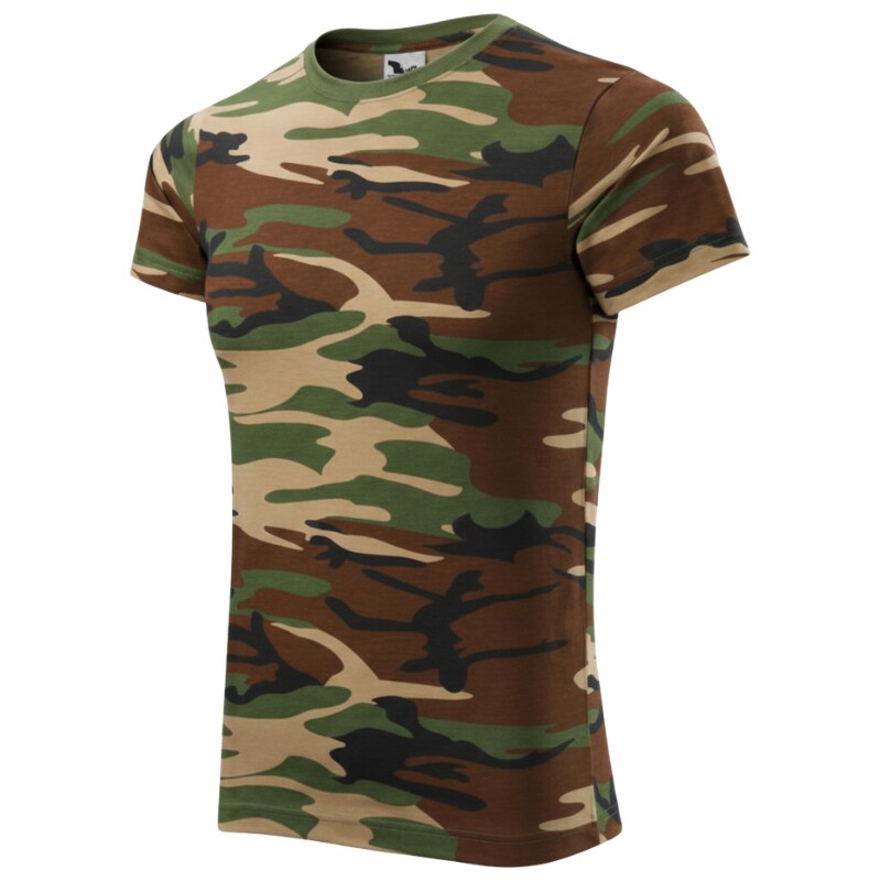 Malfini Camouflage Tričko unisex hnědé